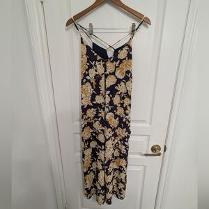 Straight leg sleeveless jumpsuit - Purple and yellow floral - Frank & Oak